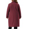 Agnes Orinda Women's Plus Size Notch Big Lapel Double Breasted Mid-Long Trench Pea Coats - 4 of 4