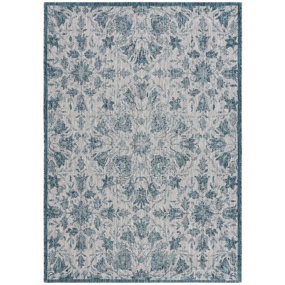 Courtyard Standalone POWER LOOMED Indoor/Outdoor Area Rug - Grey/Blue - 5'3"x7'7" - Safavieh.