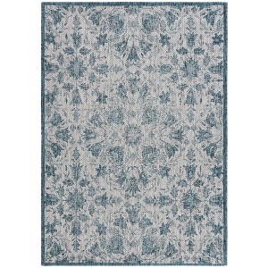 Courtyard Standalone POWER LOOMED Indoor/Outdoor Area Rug - Grey/Blue - 5'3"x7'7" - Safavieh. - 1 of 4