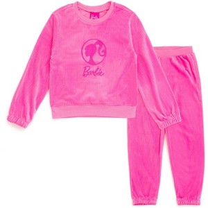 Barbie Girls Velour Sweatshirt and Jogger Pants Outfit Set Little Kid to Big Kid - 1 of 4