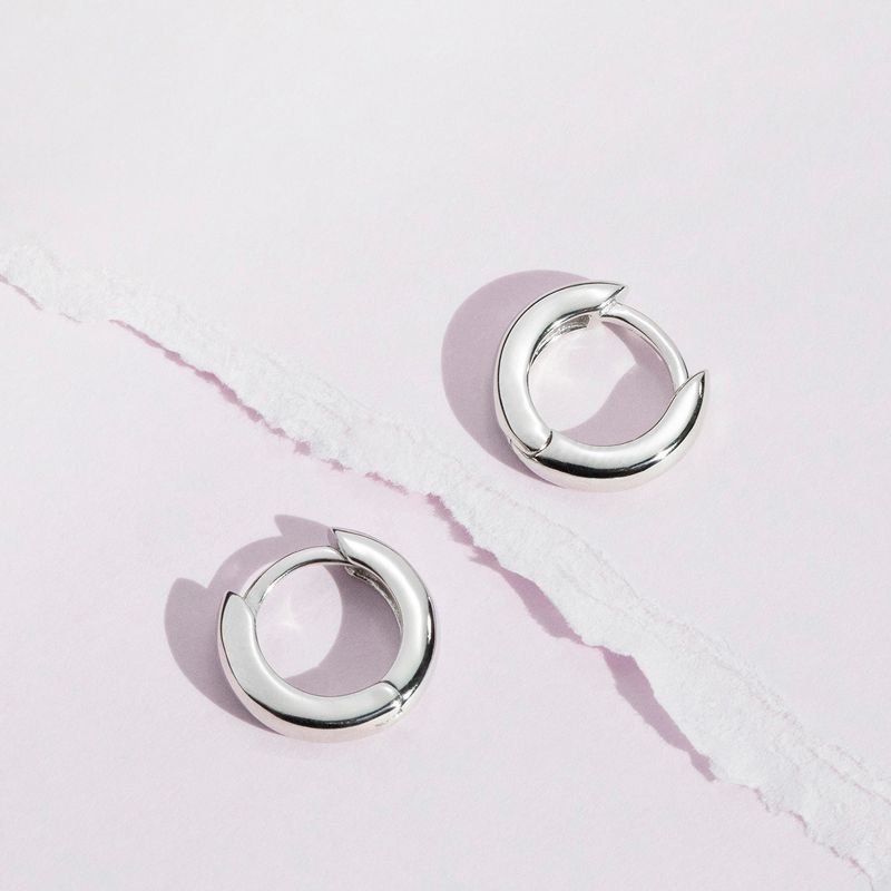 Girl's Rounded 2.5mm Polished Hoop Sterling Silver Earrings - In Season Jewelry, 5 of 9