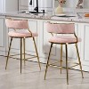 TiramisuBest 26'' Counter height bar stools Corduroy kitchen island counter bar stool with back (Set of 2) - 4 of 4
