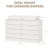 Baby Changing Dresser with 8 Drawers – Wooden Nursery Dresser with Safety Rail & Open Shelf, Changing Table Station Space - 2 of 4