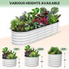 Raised Garden Bed Galvanized Steel - 8x2ft Large Outdoor Planter Box Kit with Wave Design, Open Base & Durable Frame, White - 4 of 4