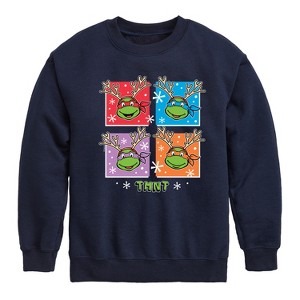 Boys' - Teenage Mutant Ninja Turtles - Reindeer Turtles Graphic Long Sleeve Fleece Sweatshirt - 1 of 4