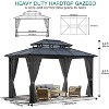 Hardtop Gazebo, Aluminum Frame Gazebos with Double Roof, Pergolas for Patios, Garden, Parties, Lawns - 2 of 4