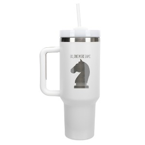 100 North Ok, One More Game Knight Horse Chess Piece Wrap-Around 40 Oz. Stainless Steel Water Bottle Coffee Mug, Spill & Leak Resistant, Travel - 1 of 4