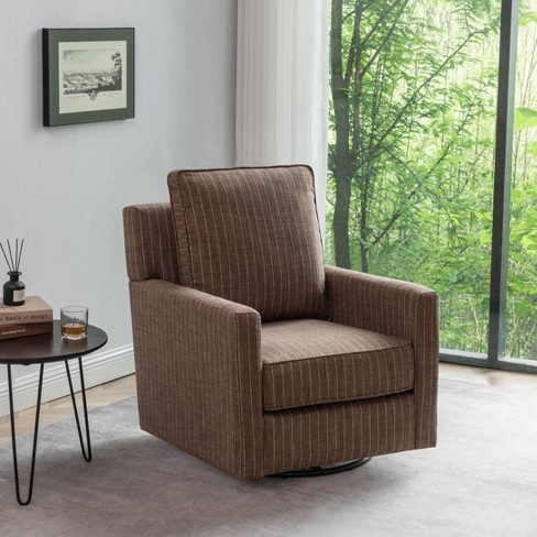 Stripe club best sale chair with ottoman