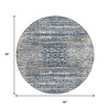 Blue And Beige Moroccan Washable Indoor Outdoor Area Rug - 3 of 4