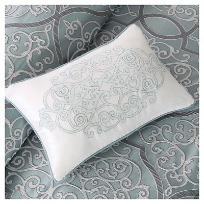 Blue Queen Cotton Jacquard 12-Piece Bedspread Set