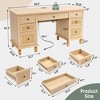 Brafab 7-Drawer Rattan Writing Desk with Storage Shelf & Power Outlets,Computer Desk with 5 Drawers and Office Desk for Home Office Workstation - 2 of 4