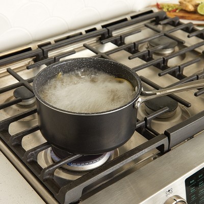 Basalt Black Aluminum Non-Stick 3 Quart Sauce Pan