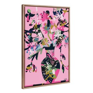 Kate & Laurel All Things Decor 23"x33" Sylvie Beaded Pinnacle Vase Framed Canvas by Inkheart Designs Gold - 1 of 4