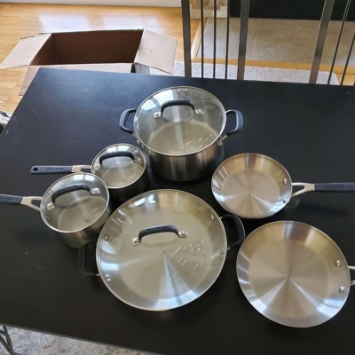 Kitchenaid 10pc Stainless Steel Cookware Set Light Silver : Target