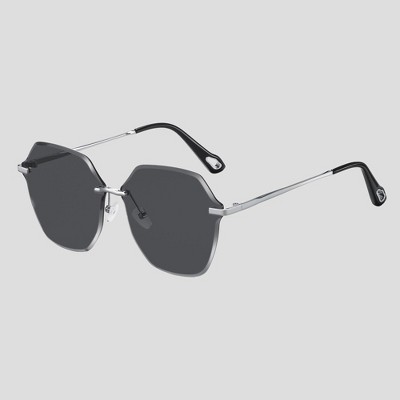 Anna-Kaci Women's Stylish Hexagonal Rimless Gradient Sunglasses for Fashion Looks