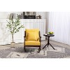 TIRAMISUBEST woven fabric Mid Century Modern Accent Chairs Comfy Upholstered Glider Arm Chair with Solid Wood for Living Room Bedroom Balcony - 4 of 4