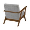 Chenille Upholstered Accent Armchair with Plush Seat Cushion and Chestnut Finish Frame - 4 of 4