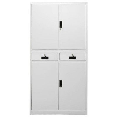 vidaXL Office Cabinet Light Grey Steel Large Office Cabinet