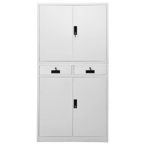 vidaXL Office Cabinet Light Grey Steel Large Office Cabinet - 1 of 4