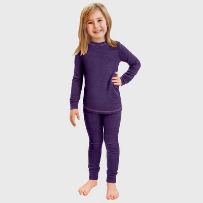 City Threads Girls USA-Made Soft & Cozy Thermal Long Johns 2-Piece Set - Warm Base Layer & Loungewear