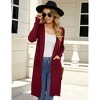 Coolmee Women's Long Cardigan Sweaters Casual Lightweight Long Sleeve Open Front Knit Duster Cardigans with Pocket - 2 of 4
