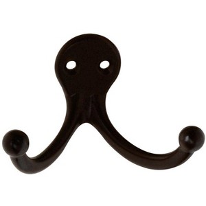 National Hardware 2.93 in. L Oil Rubbed Bronze Black Zinc Double Clothes Hook 35 lb. cap. - Case of 2 - 1 of 1