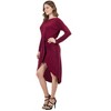 24seven Comfort Apparel Long Sleeve Dressy Tulip Skirt Knee Length Dress - image 2 of 4