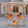 Christmas Lighted Reindeer Family Set, Weatherproof Rattan Deer with 290Warm White LEDs, 5FT Brown Outdoor/Indoor Christmas Decoration, Christmas Gift - 4 of 4