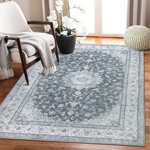 Acekool Vintage Floral Rug - Non Slip Low Pile Indoor Area Rug for Living Room, Bedroom & Dining Room - 1 of 4