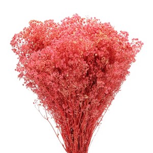 Unique Bargains Natural Dried Baby's Breath Flowers Branches for Wedding Party Decoration Pink 3 Pcs - 1 of 4