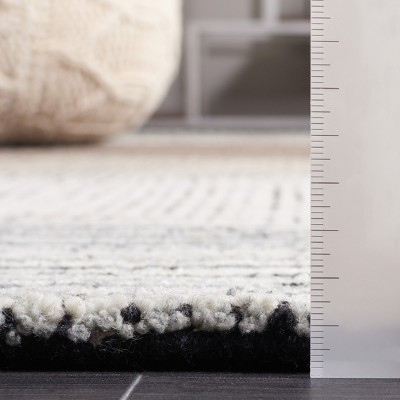 Ivory and Gray Hand-Tufted Wool Abstract Area Rug, 5' x 8'