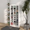 HOMCOM 58" Narrow Shoe Cabinet for Entryway, Tall Shoe Rack Storage Organizer with Adjustable Shelves for 27 Pairs of Shoes for Hallway, White - 2 of 4