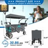 RISOKEYS ALL-TERRAIN FOLDABLE WAGON for Kids & Pets Push Pull Cart with UV Protection Canopy, 360° Swivel Wheels - 3 of 4