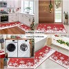 Acekool 2-Piece Red White Snow Print Indoor Mat Set, Soft Non-Shedding, Machine Washable, 17"x29" & 17"x47" - 3 of 4
