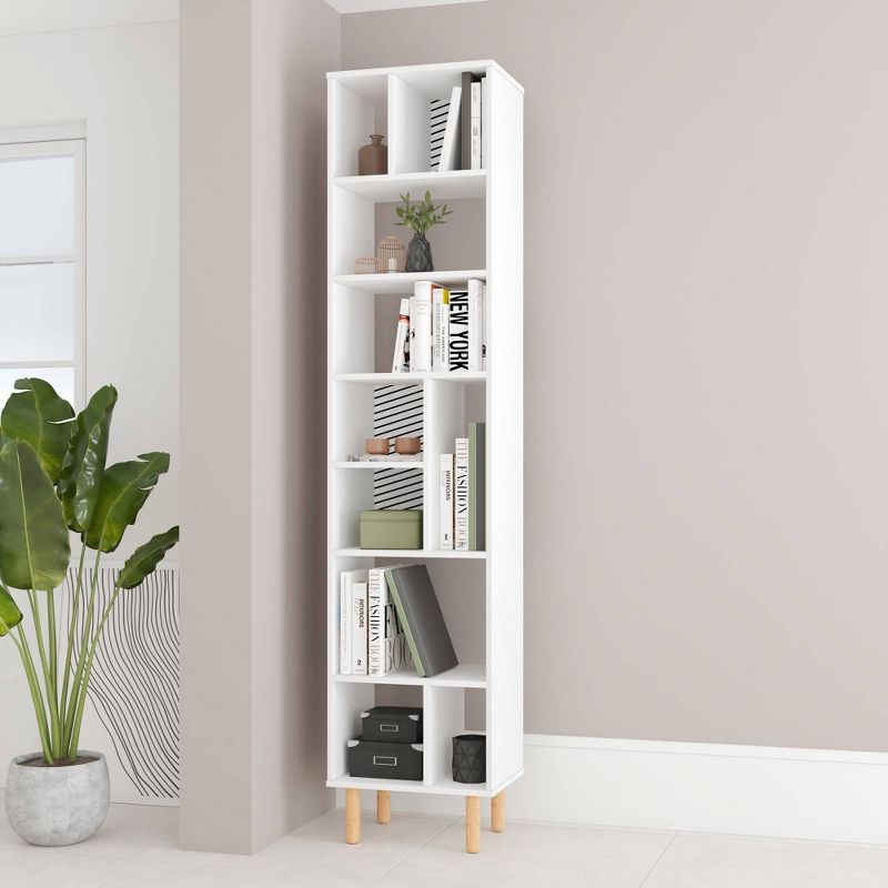 77.95&#34; Essex 10 Shelf Bookcase White/Zebra - Manhattan Comfort, 3 of 6