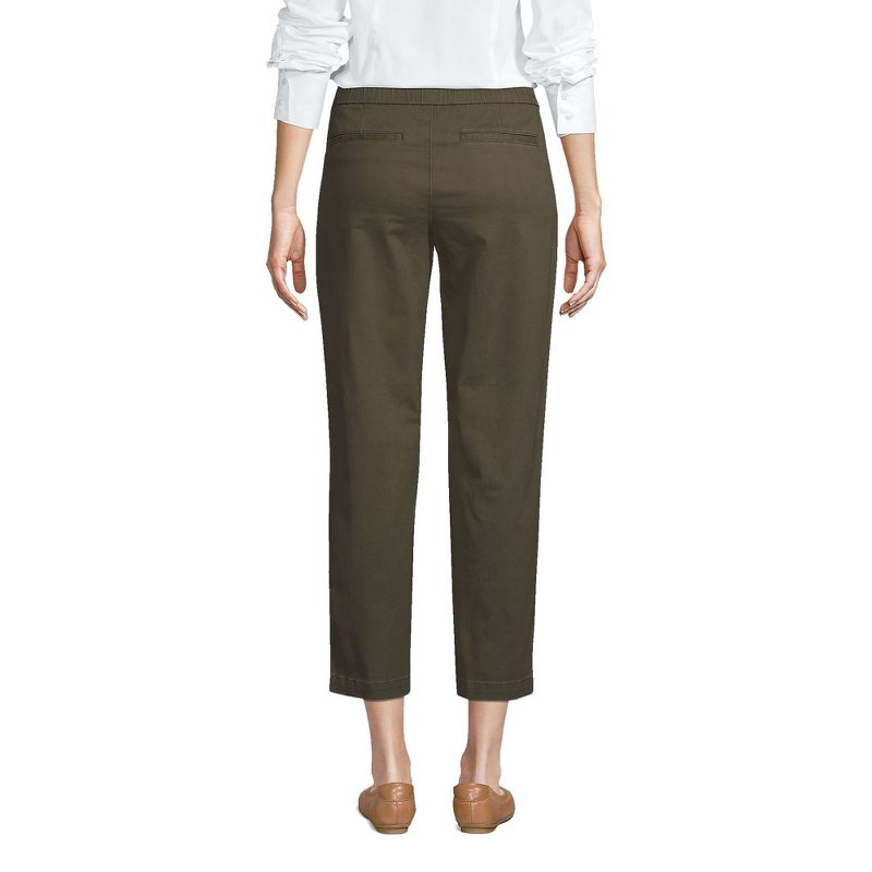 Lands' End Women's Mid Rise Pull On Chino Crop Pants, 2 of 9