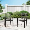 2pc Outdoor Stackable Bistro Chairs - Captiva Designs: Metal Dining, Weather-Resistant - image 2 of 4