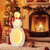 Tangkula Christmas Lighted Snowman Indoor/Outdoor Christmas Decoration with 105 Built-in LED Lights Metal Stand & Ground Stakes - 2 of 4