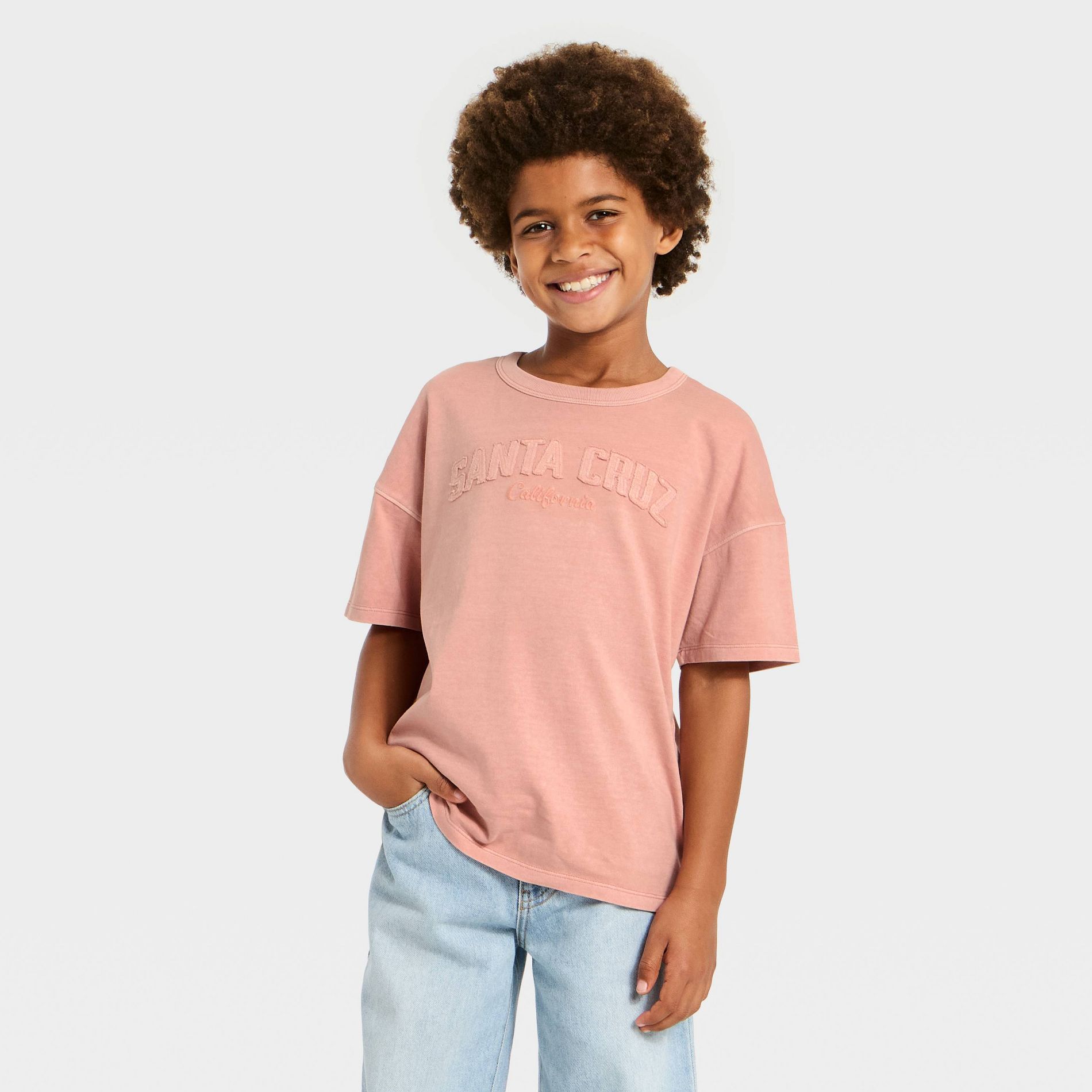 Boys' Short Sleeve 'Santa Cruz' Printed T-Shirt - Cat & Jack™ Clay Pink