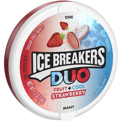 Ice Breakers Duo Strawberry Sugar Free Mint Candies - 1.3oz