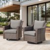 Belord Patio Swivel Rocking Chairs Set of 2, All Weather PE Wicker Patio Furniture Swivel Glider Rocker Chair with Wide Armrest and Deep Seat - 2 of 4