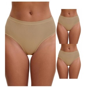 INSPIRE CHIC Women's High Waisted Butt Lifter Briefs Tummy Control Underwear, Available in Plus Size 3 Packs - 1 of 4