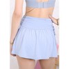 Anna-Kaci Active Women's Wide Waist Band Side Ruched Short Lining Tie Skirt for Workout Comfort - 3 of 3