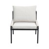 Modern Braided Upholstery Lounge Chair with Metal Frame, Ergonomic Cushioned Armchair for Living Room or Bedroom with Adjustable Feet - 3 of 4