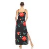 Women's Floral Strap Maxi Dress with Side Slit and Pockets - White Mark - 3 of 4