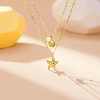 14K Gold Starfish & Shell Pearl Necklace - Adjustable Stainless Steel Chain, Beach Jewelry - 3 of 4