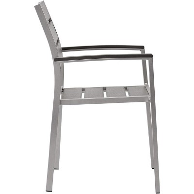 Shore 34.5" Silver and Gray Aluminum Patio Dining Chair
