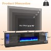 70" LED Lights Entertainment Center with Flip Doors & Corner Glass Decor - 2 of 4