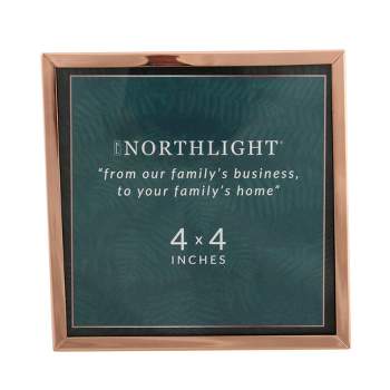 Northlight 4.25" Classical Square 4" x 4" Photo Picture Frame with Easel Back - Rose Gold