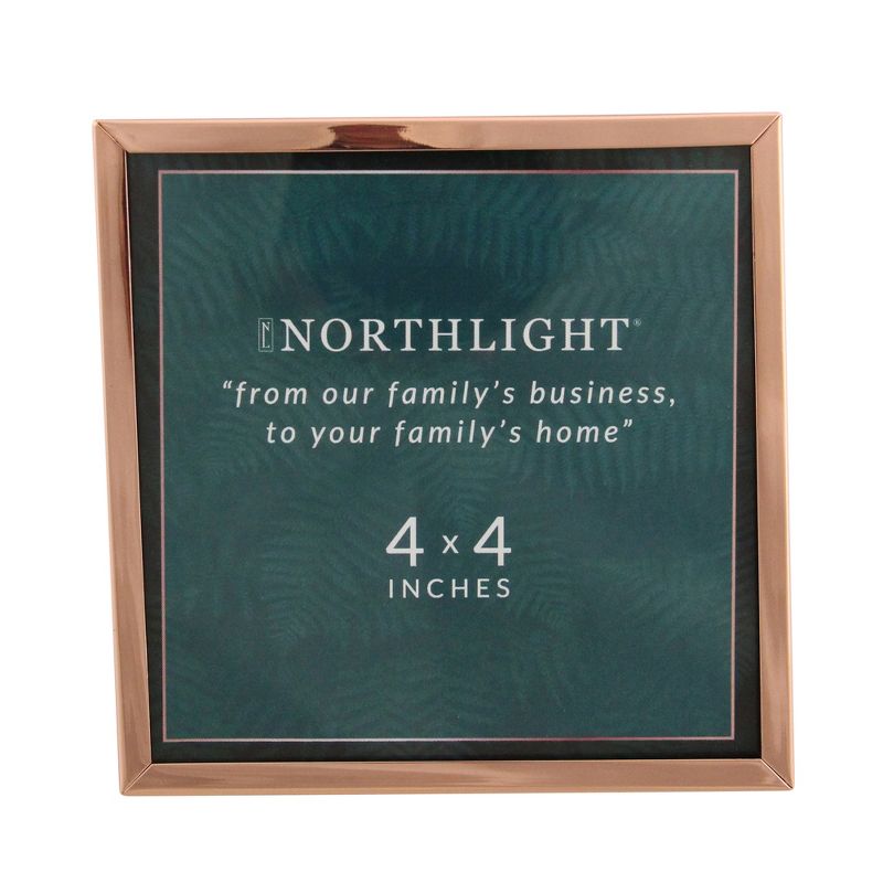 Northlight 4.25" Classical Square 4" x 4" Photo Picture Frame with Easel Back - Rose Gold, 1 of 5